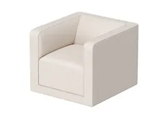 Кресло Cube (молочный, рогожка)