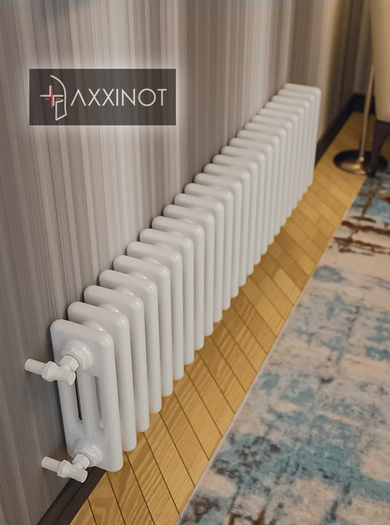 Axxinot Sentir 3020 - трехтрубный трубчатый радиатор высотой 200 мм, боковое подключение, белый