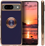 Стильный глянцевый чехол для GOOGLE PIXEL 8 (не 8A / 8 PRO!) с кольцом-подставкой и бархатной подкладкой
