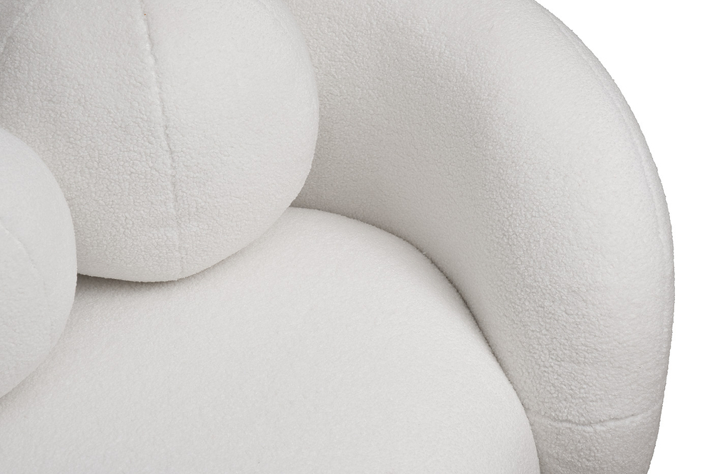 Диван Garda Decor Монблан (Monblan) трехместный букле белый Hush000 232*96*63 см