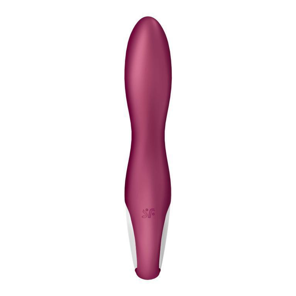 Малиновый вибромассажер для стимуляции G-точки Heated Thrill - 20,6 см. (Цвет: малиновый)