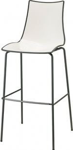 Стул барный пластиковый Scab Design Zebra Bicolore, белый, антрацит