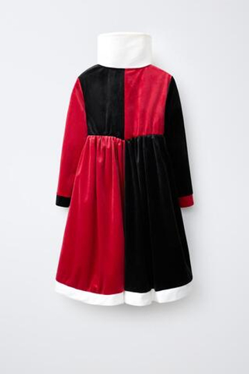 ZARA ПЛАТЬЕ КОСТЮМ КОРОЛЕВЫ СЕРДЕЦ ALICE IN WONDERLAND © DISNEY, КРАСНЫЙ/ЧЕРНЫЙ