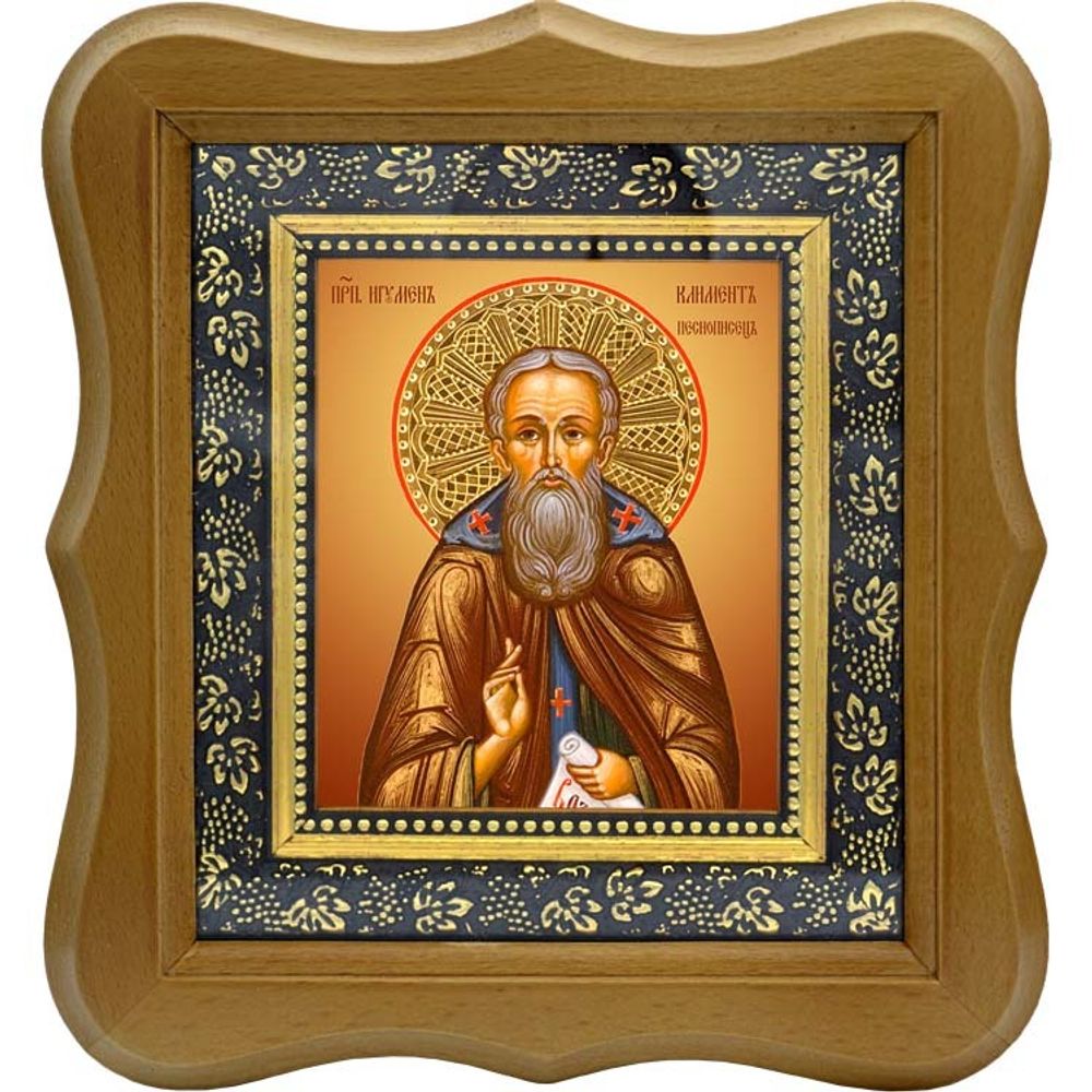 Климент Песнописец, преподобный игумен. Икона на холсте.