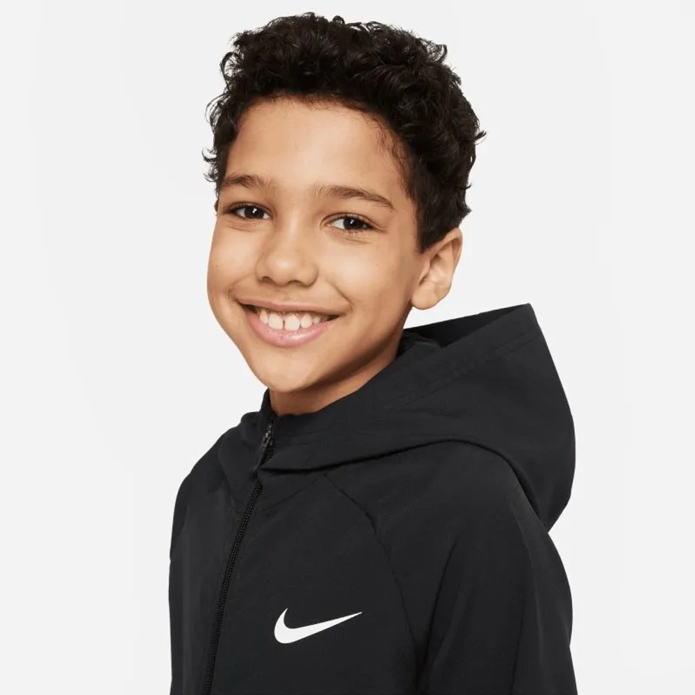 Детская теннисная толстовка Nike Boys Dri-Fit Woven Training - black/black/black/white