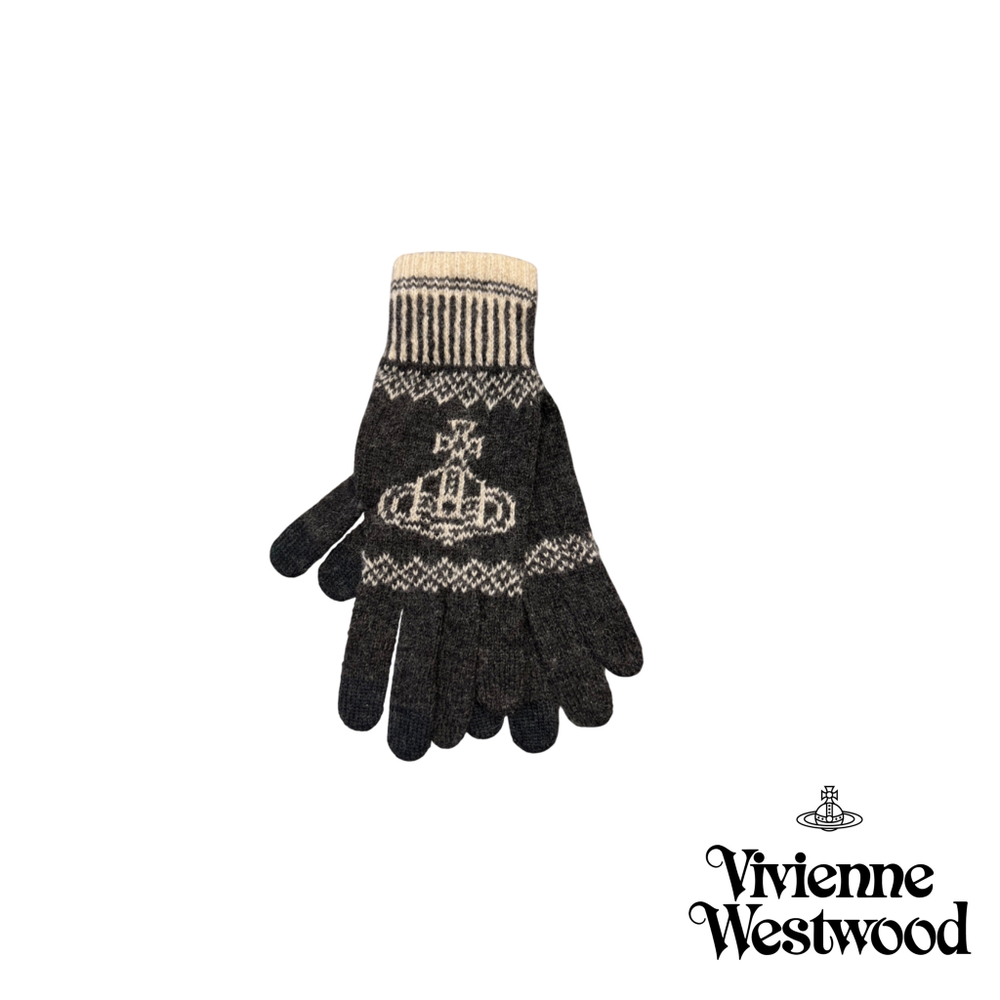 VIVIENNE WESTWOOD ПЕРЧАТКИ ТРИКОТАЖНЫЕ ЧЕРНЫЕ МУЖСКИЕ