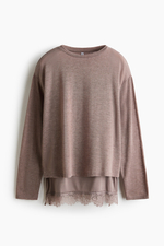 Топ с многослойным видом и кружевом - H&M