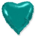 F Шар Сердце 18''/46 см, Бирюзовый Тиффани (БГ-15)