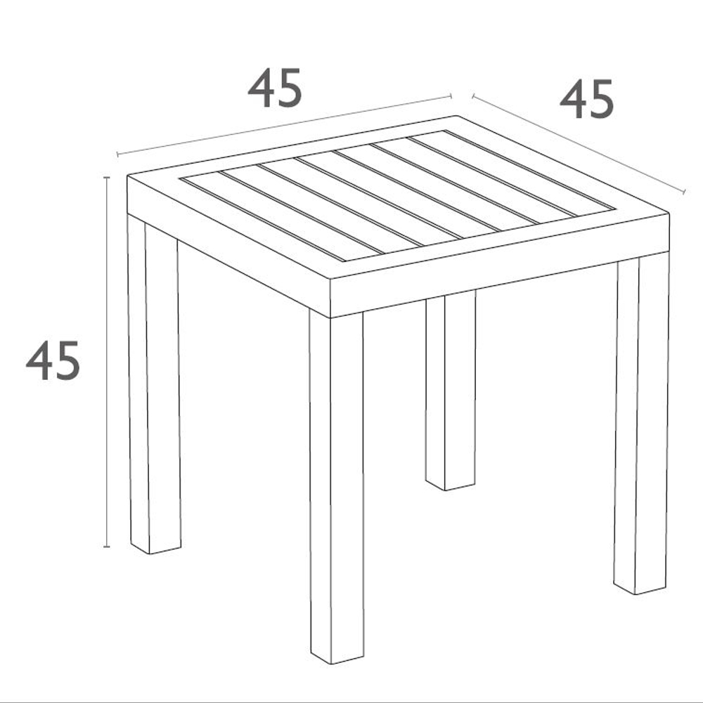 Столик пластиковый журнальный Siesta Contract Ocean Side Table, черный