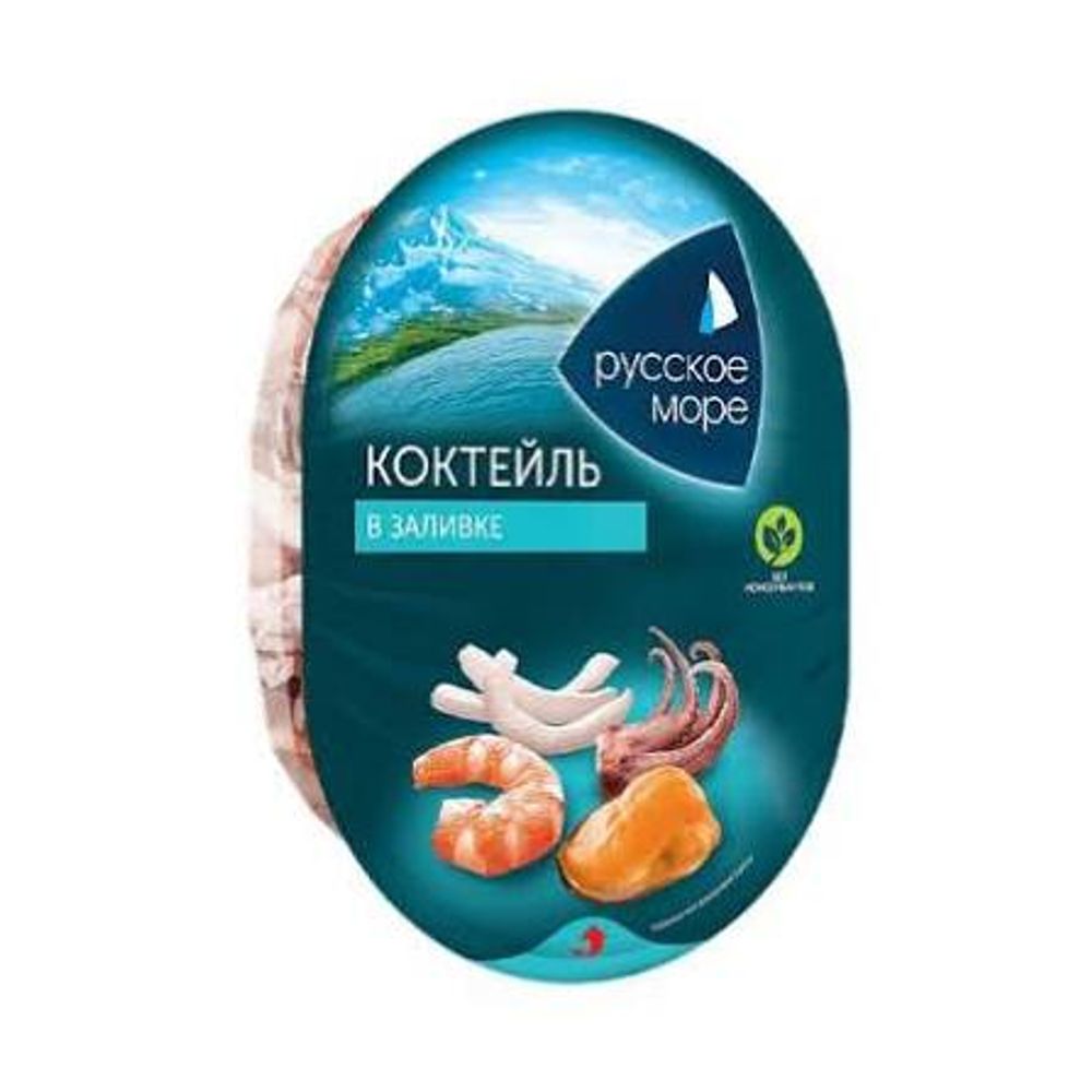 Рыбное кулинарное изделие Коктейль из морепродуктов в заливке Морской микс 1/180 полим упак