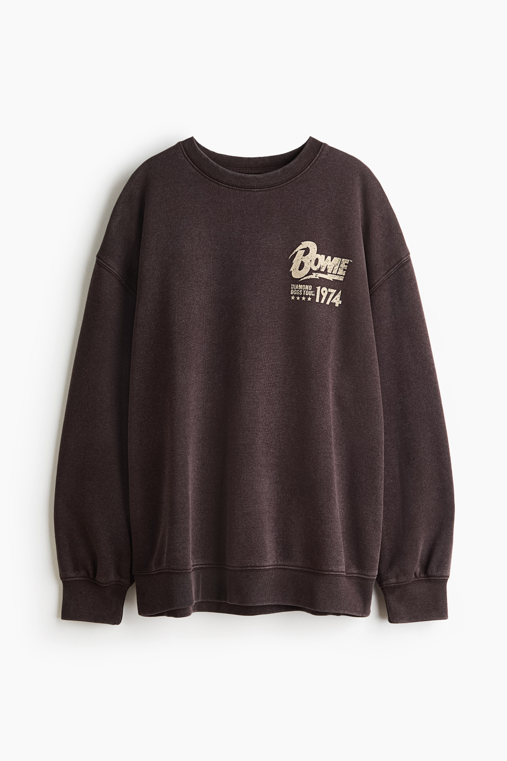 Свитшот оверсайз на мягком начёсе с принтом - H&M