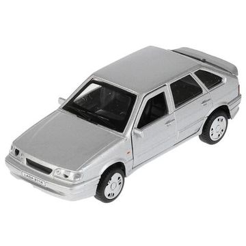 Машина металл LADA-2114 "SAMARA" 12 см, двери, багаж, инерц, серебрист, кор. Технопарк