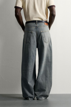 ZARA ДЖИНСЫ BAGGY FIT, ЗЕЛЕНОВАТО-СИНИЙ