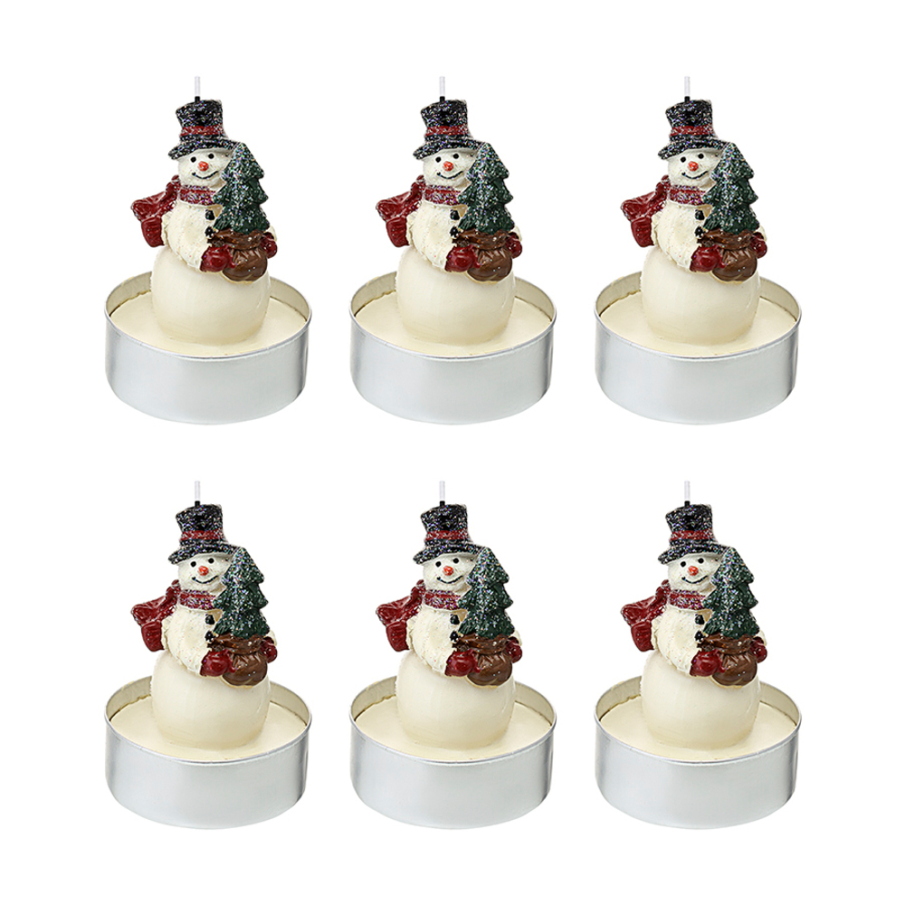 Набор декоративных свечей 9.3 см Tkano Festive snowman New Year Essential