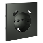 Накладка для розетки с заземлением и защитными шторками, с USB A+C, (титан) Voltum S70 VLS001006