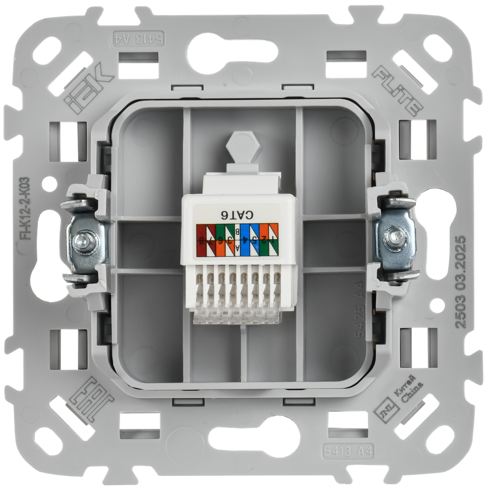 FLITE Розетка компьютерная RJ45 категория 6 UTP РК6-1-0-ФлС серый IEK