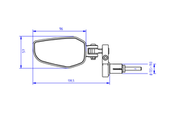 MR712B CNC RACING LH BAR END EVO MIRROR