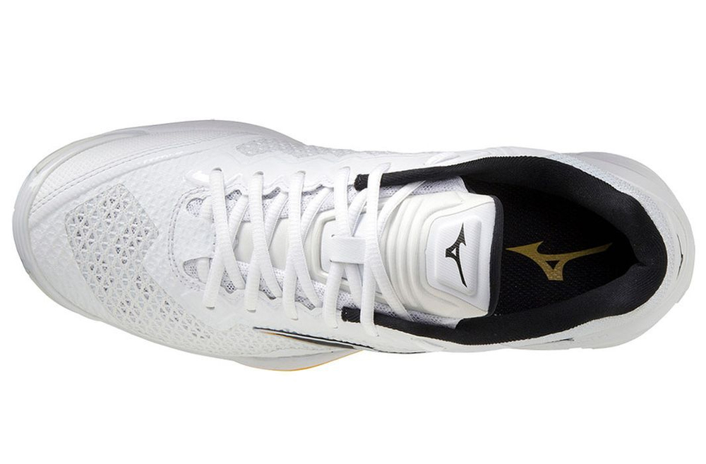 Мужские кроссовки для бадминтона/сквоша Mizuno Wave Stealth V - white/black/lemon chrome