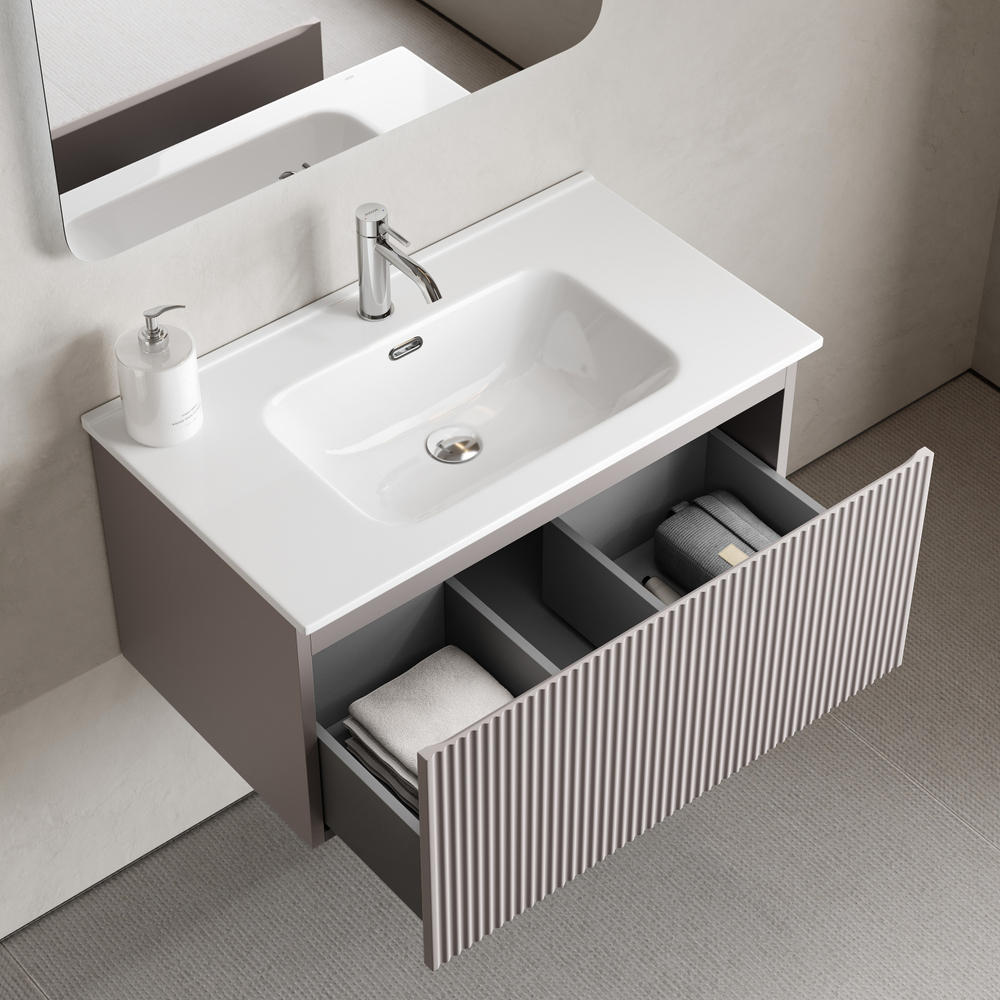 Тумба подвесная Sancos Snob R 1.0 с одним ящиком 790х445х406, Doha Soft, SNR1.080SM, арт. SNR1.080SM