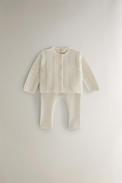 ZARA HOME КАШЕМИРОВЫЙ КАРДИГАН, ЖЕЛТОВАТО-БЕЛЫЙ