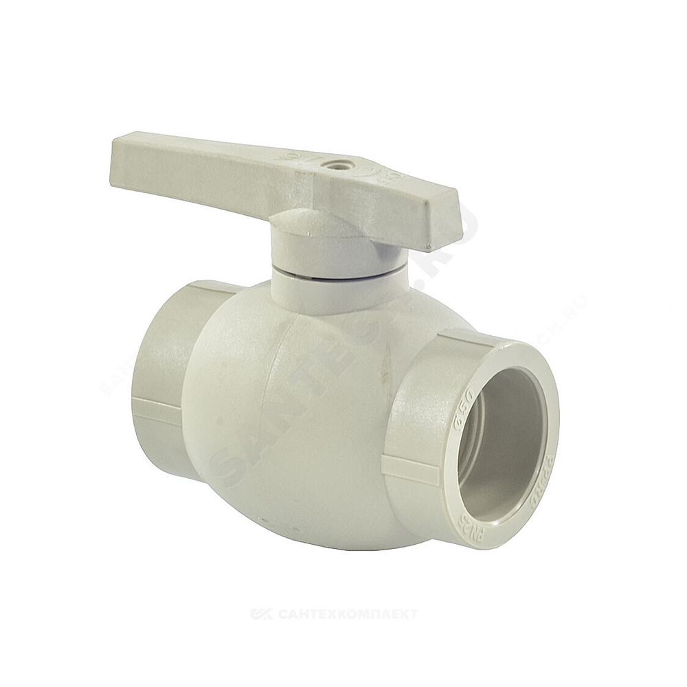 Кран шаровой PP-R серый Дн 50 внутренняя пайка VALFEX 10144050Г