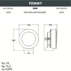 Архитектурная подсветка Tommy 2M1.000.000.WXD1L Fumagalli