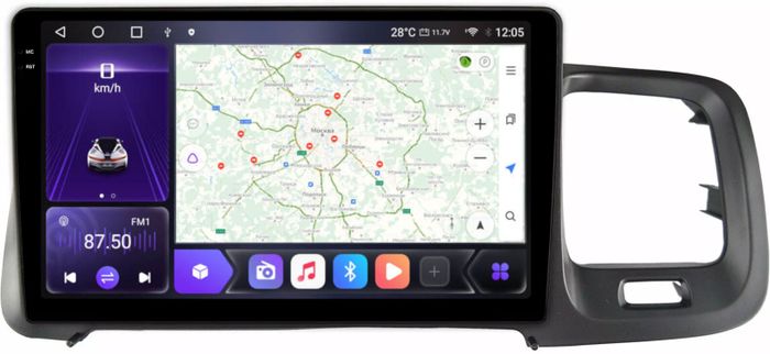 Магнитола для Volvo S60/V60 2010-2018 (штатный экран 7") - Kuberg SF-9002 QLed+2K, Android 12, Быстрая, CarPlay, 4G SIM-слот