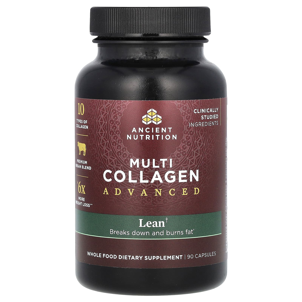 Ancient Nutrition, Multi Collagen Advanced, улучшенная формула с коллагеном, 90 капсул
