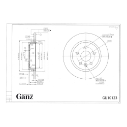 Диск тормозной GANZ задний с покрытием OPEL Astra J / CHEVROLET Cruze 09- Арт.: GIJ10123