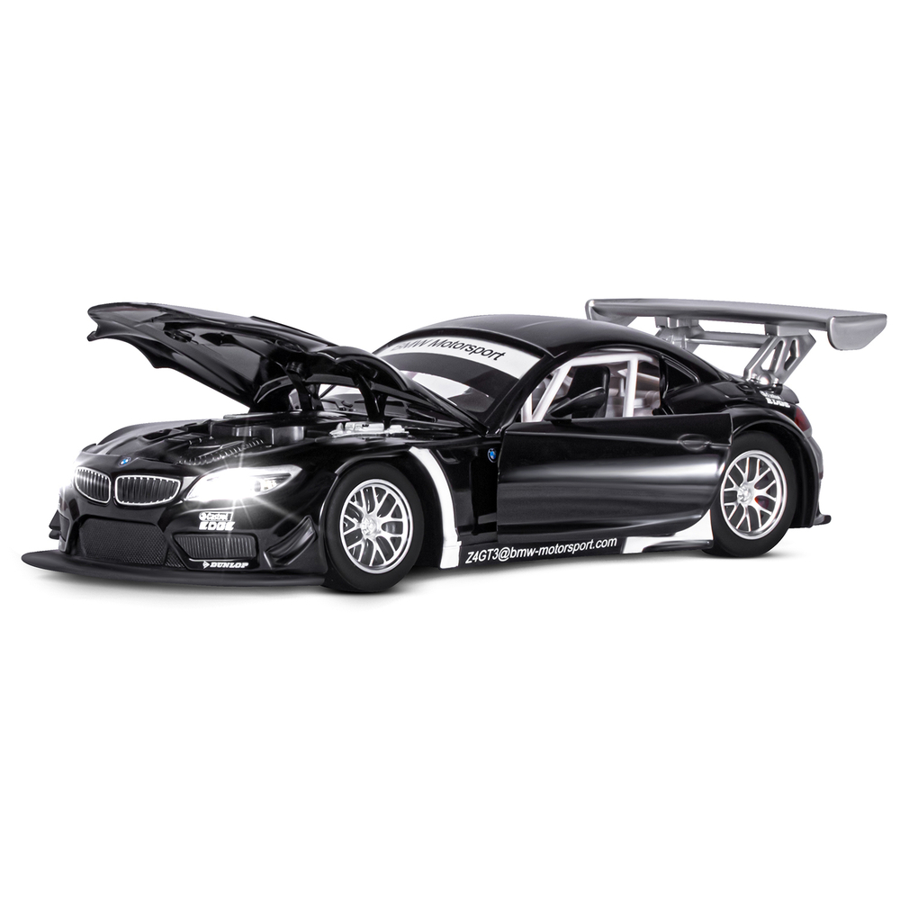 Модель 1:24 BMW Z4 GT3, черный, откр. двери, капот, свет, звук