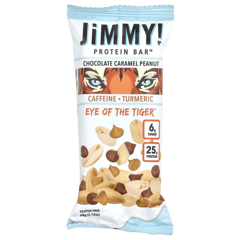 JiMMY!, Bars With Benefits™, протеиновый батончик, шоколад, карамель и арахис, 12 батончиков по 60 г (2,12 унции)