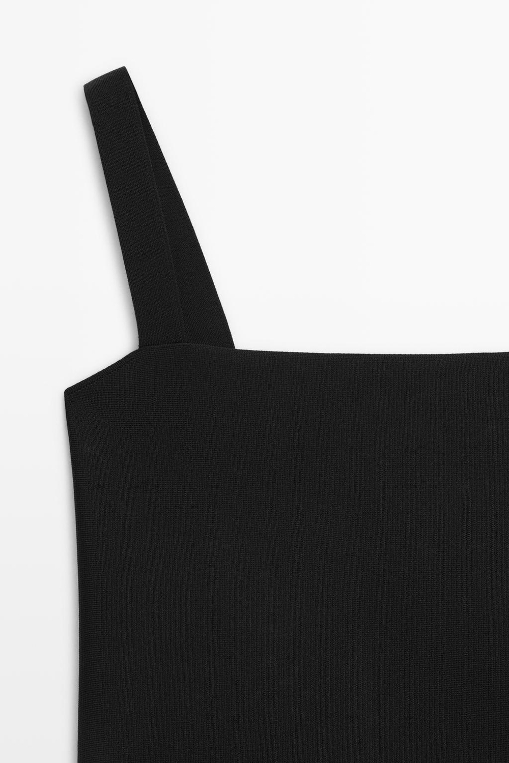 Massimo Dutti Топ на бретелях с квадратным вырезом, черный