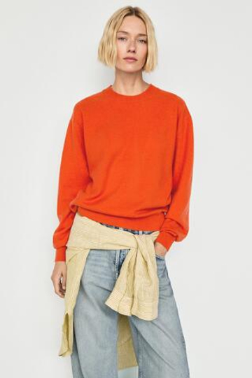 Massimo Dutti Джемпер из 100% кашемира с длинными рукавами, оранжевый