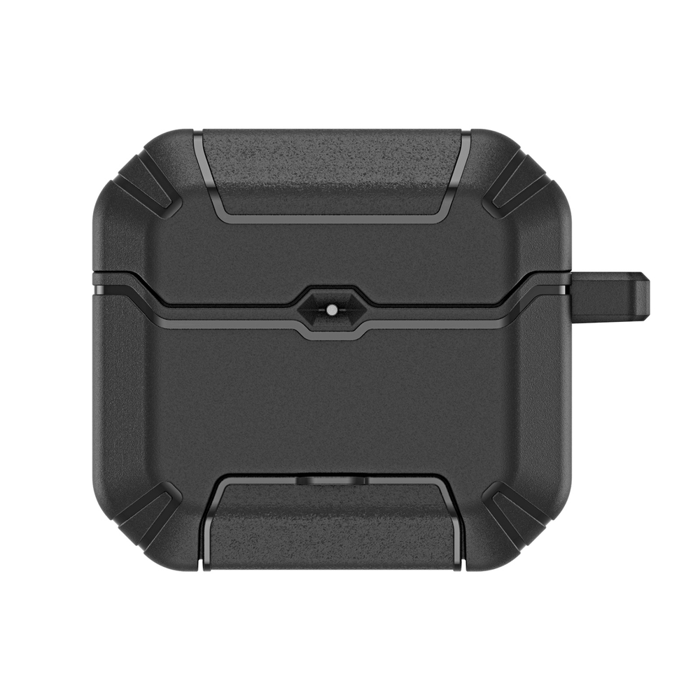 Чехол черного цвета для наушников AirPods 4, серия PECS Series (с карабином и подставкой) от Dux Ducis