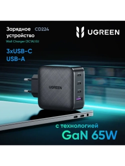Быстрая зарядка Угрин 65w Type-C для телефона