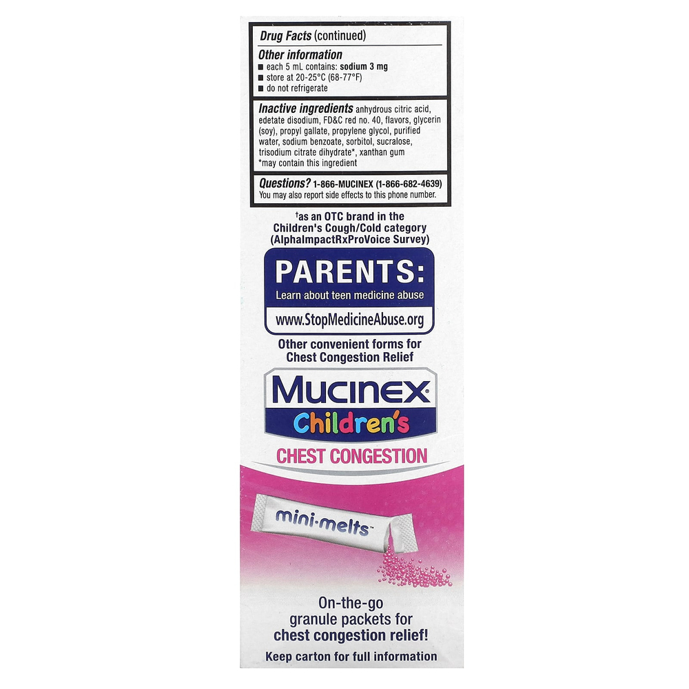 Mucinex, Children's, средство от простуды, для детей от 4 лет, с ягодным вкусом, 118 мл (4 жидк. унции)