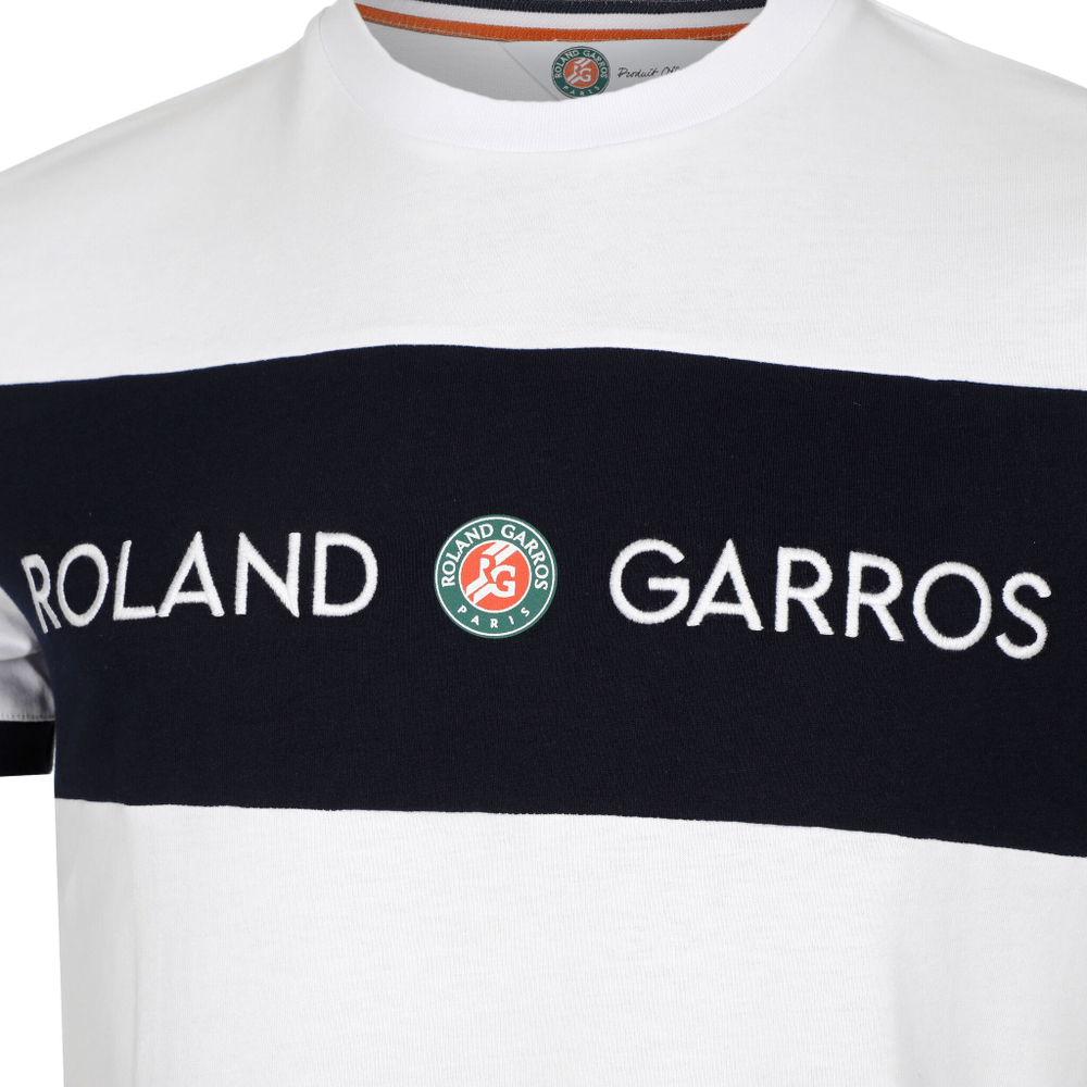 Мужское теннисное поло Roland Garros Color Block T-Shirt Men - White