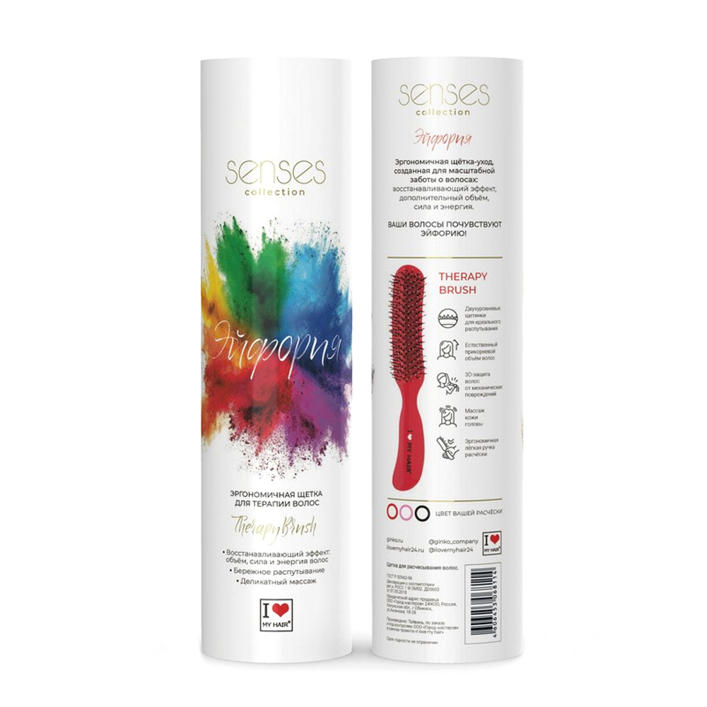 I Love My Hair Щетка "Therapy Brush" 18280 M, глянцевая красная