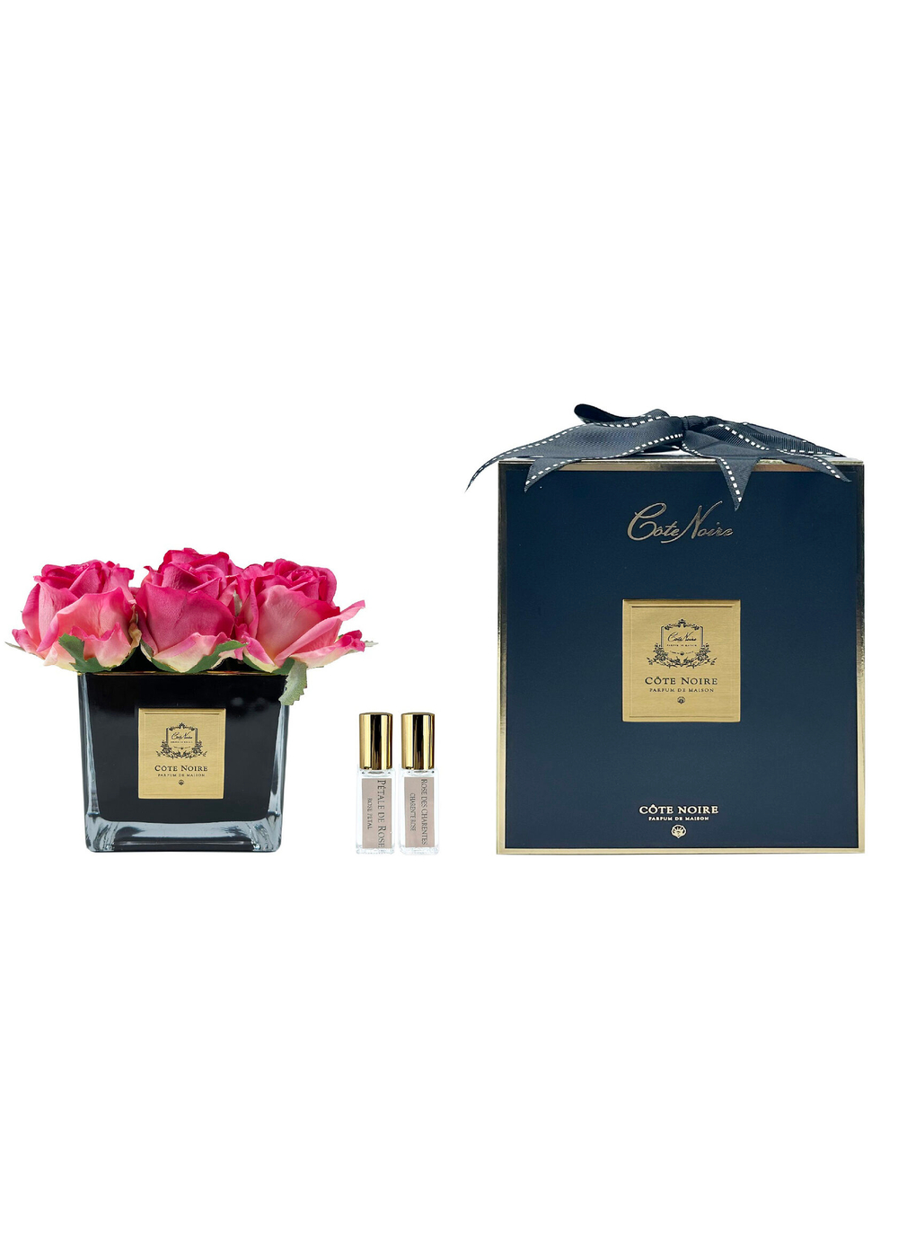 SQUARE 9 ROSE magenta blackБукет Cote Noire Розовый / Черный / Золотой