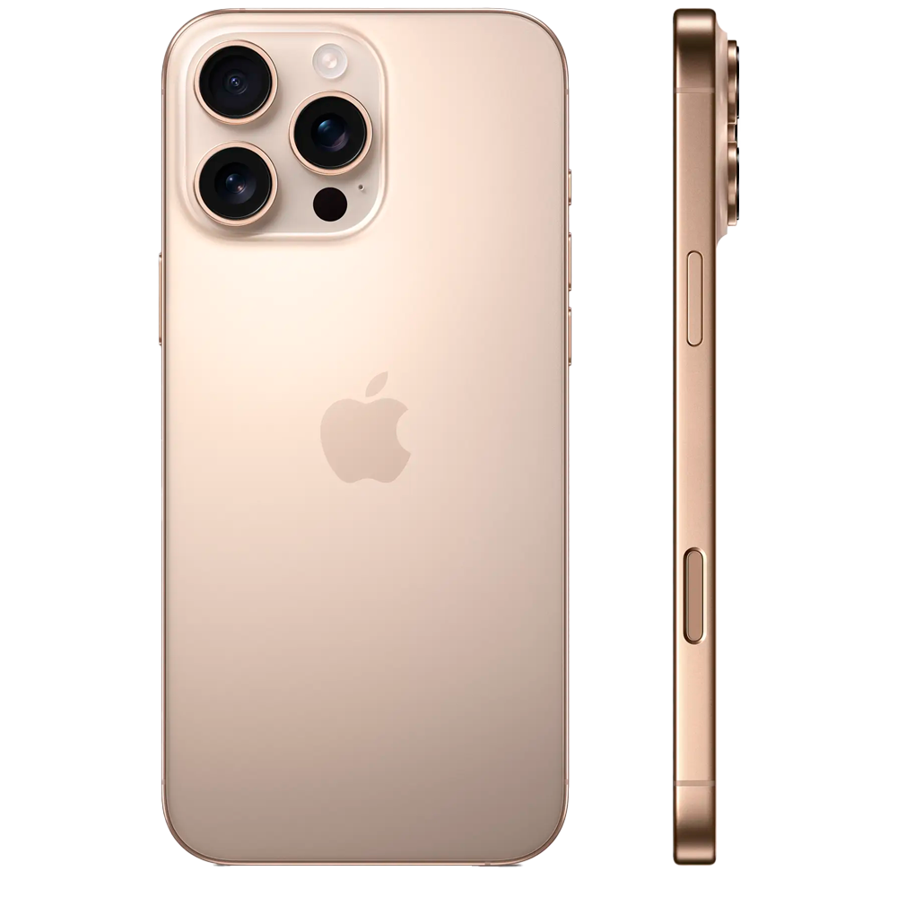 Смартфон Apple iPhone 16 Pro Max 256GB, Nano-SIM + eSIM, Desert Titanium (Пустынный титановый)