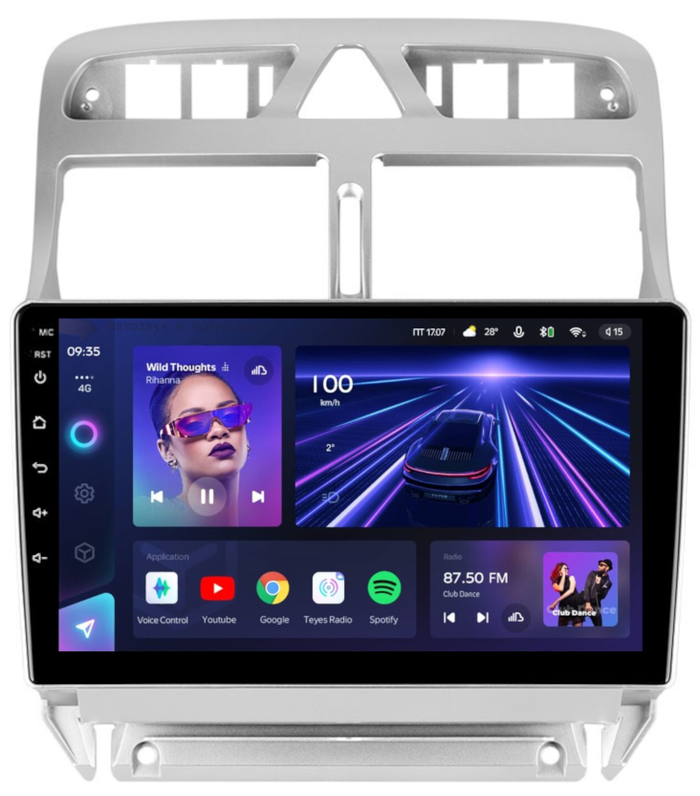 Магнитола для Peugeot 307 2001-2008 - Teyes CC3 Android 10, Быстрая, CarPlay, SIM-слот