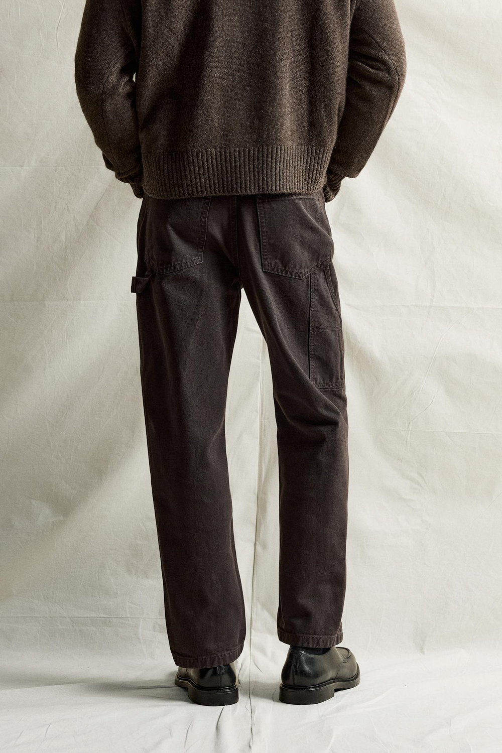ZARA БРЮКИ STRAIGHT FIT С КАРМАНАМИ КАРГО, КОРИЧНЕВЫЙ