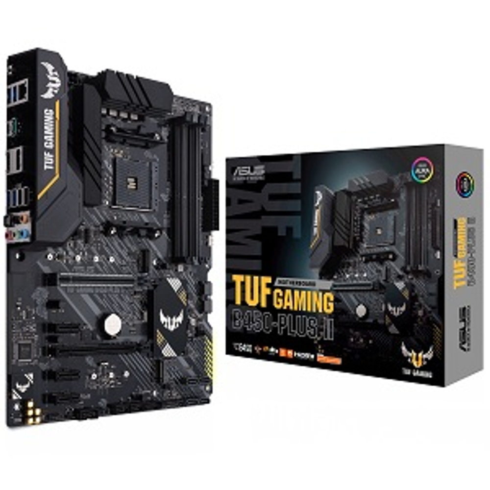 Материнская плата ASUS TUF GAMING B450-PLUS II (AM4/AMD B450/4xDDR4/2xPCI-Ex16/2xM.2/SB7.1/GLAN/HDMI/DP/ATX)