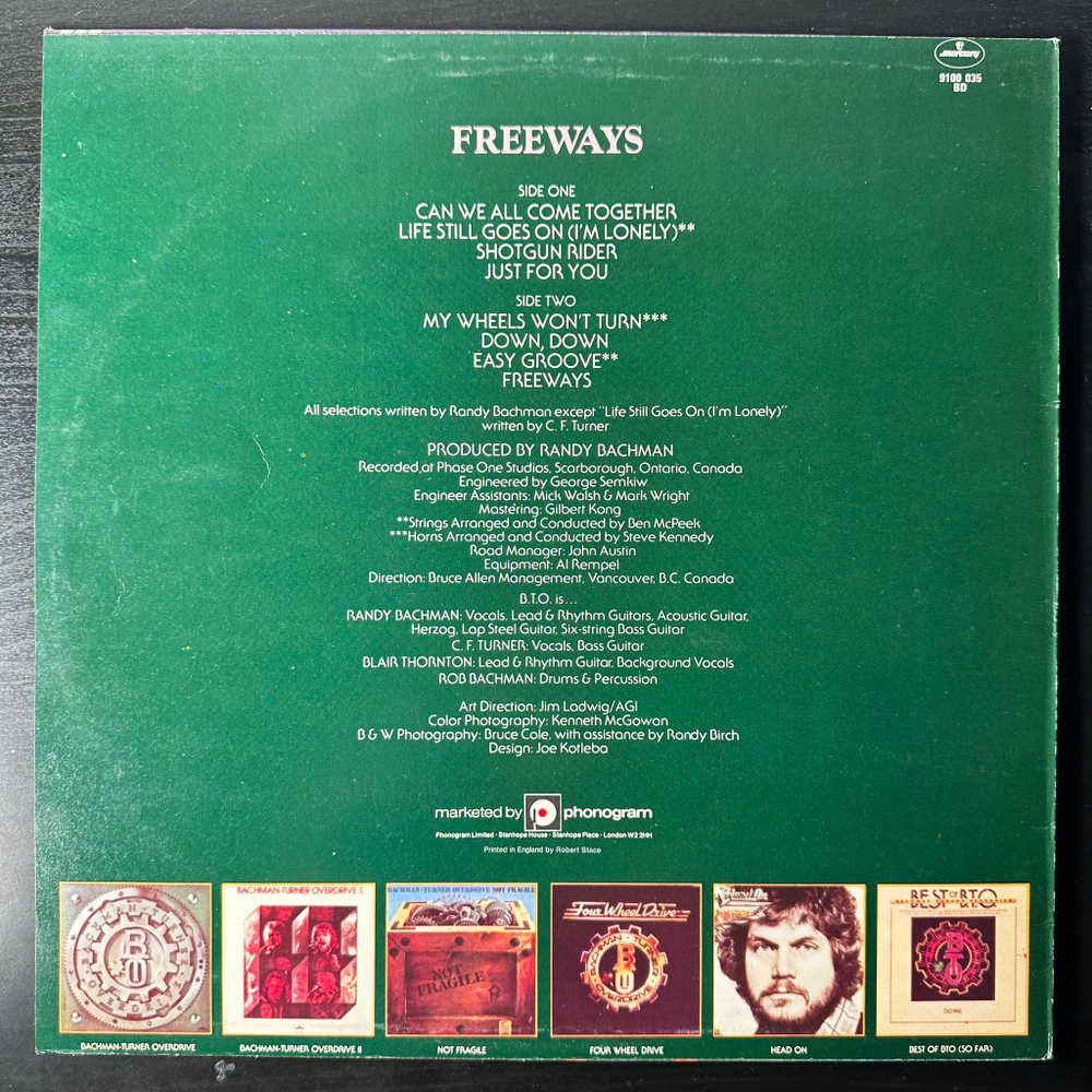 Bachman-Turner Overdrive ‎– Freeways (Англия 1977г.)