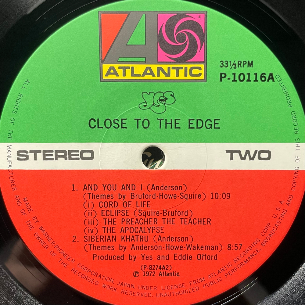 Yes ‎– Close To The Edge (Япония 1976г.)