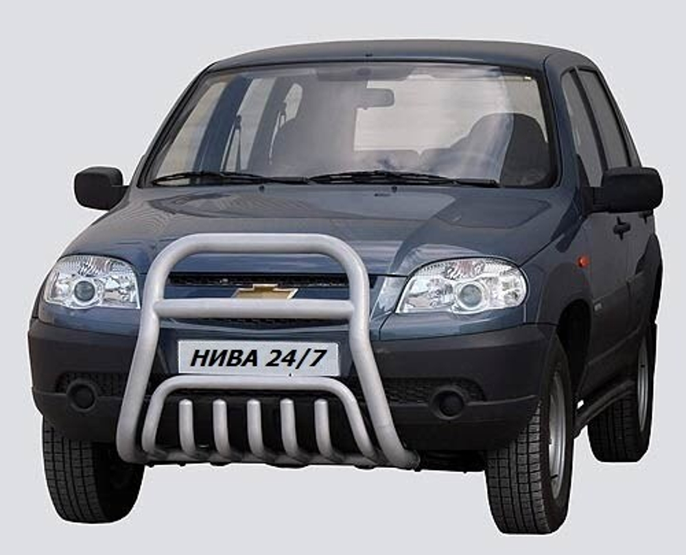 Передок с дополнительной защитой двигателя «Труба сверху», Chevrolet Niva (03.2009 -)/Lada Niva (07.2020 -)