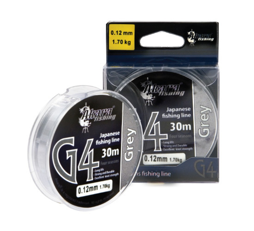 Леска Akara G4 Grey 30 м 0,08