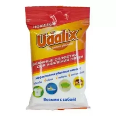 UDALIX Влажные Салфетки для удаления пятен для всех видов ткани 15штучные*16
