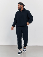 Свитшот "half zip" флисовый (черный)