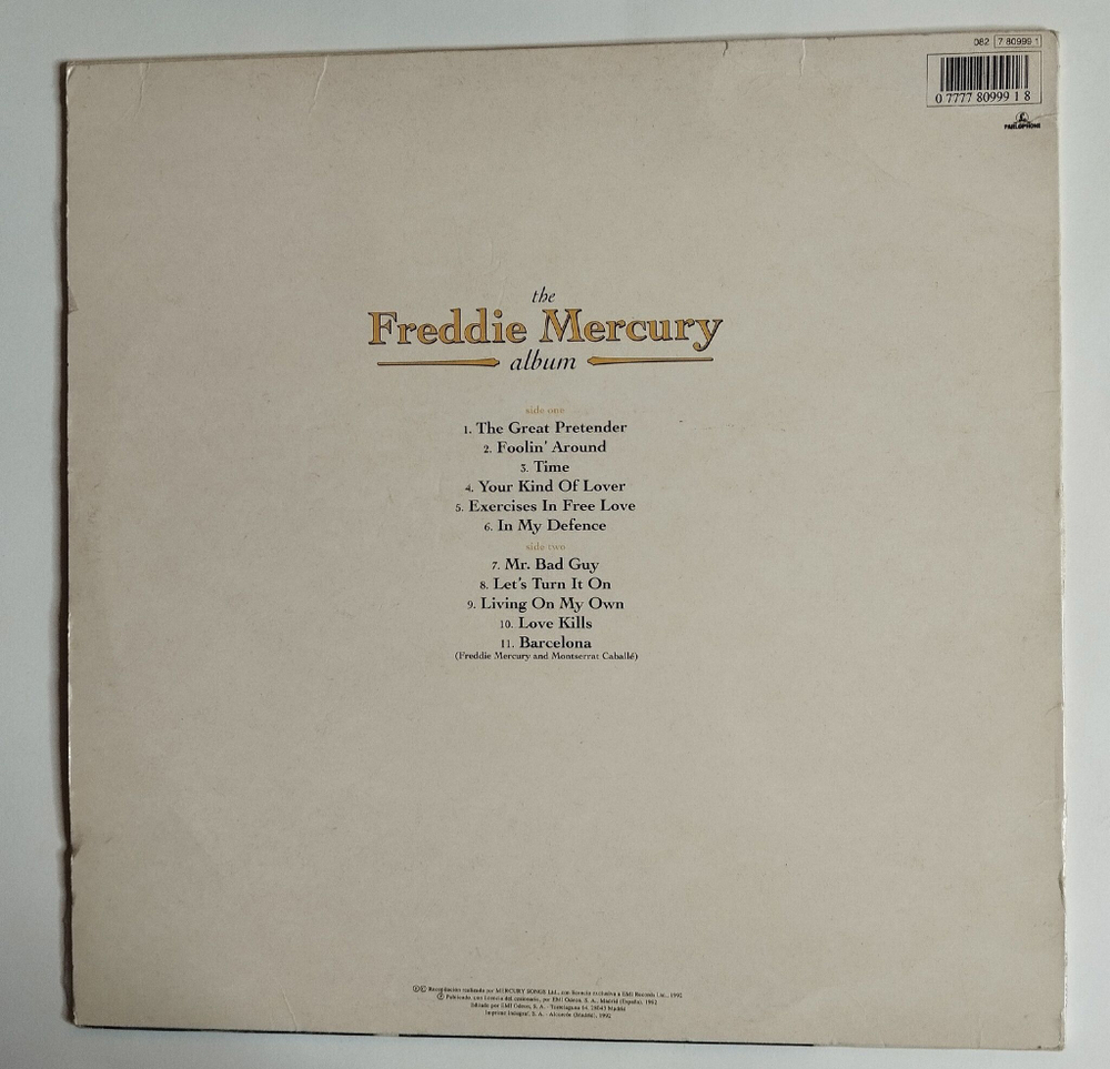 Винтажная виниловая пластинка LP The Freddie Mercury Album (Spain 1992) (EX)